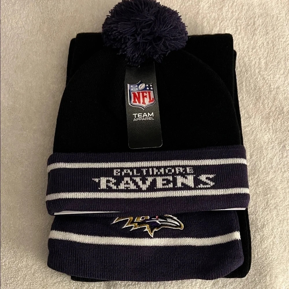 NFL Baltimore Ravens Team Apparel hat and scarf